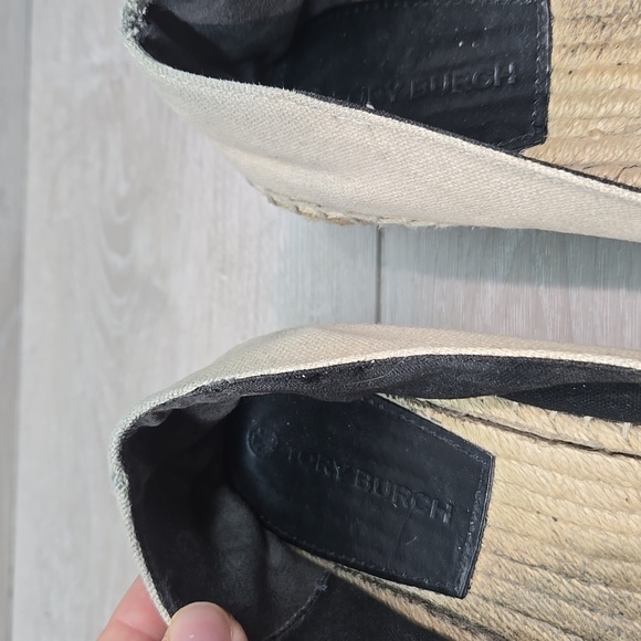 Tory Burch Women's Textile Espadrille Wedge Logo Shoes Sz 8M - Picture 6 of 16